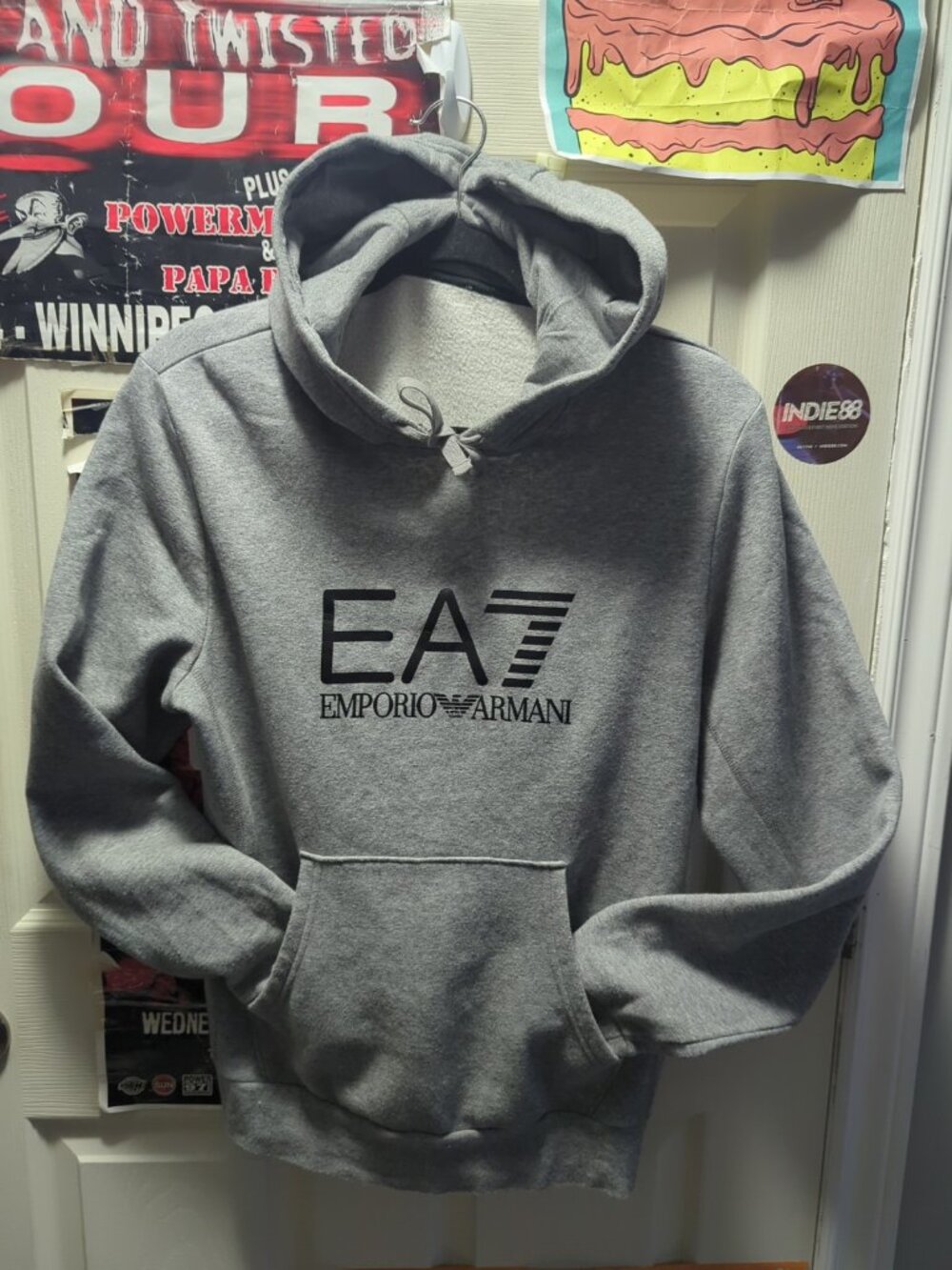 Emporio Armani EA7 Hoodie Sweatshirt Grey Medium